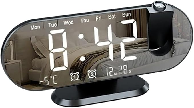 Digital Alarm Clock, Creative Electronic Projection Clock with Automatic Light Sensing, Temperature and Humidity, and Alarm Function. - Image 3