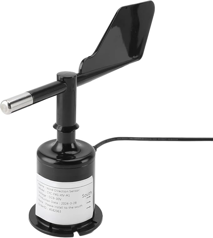 DC9‑30V 4‑20mA Wind Direction Transmitter, 360 Degree Omni Directional Wind Direction Indicator for Meteorology Environmental Monitoring Aerospace by Unknown