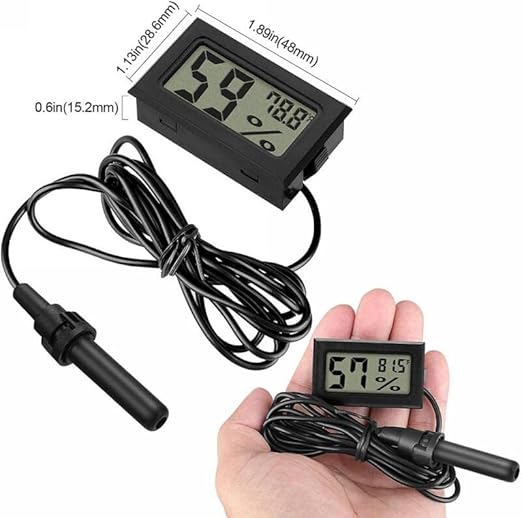 Mini Digital Thermometer, Humidity Meter, Hygrometer, and Hydrometer: Digital Temperature and Humidity Monitor for Reptile Incubator Brooders, Garden, Greenhouse, Fridge, Experiment use - Image 3