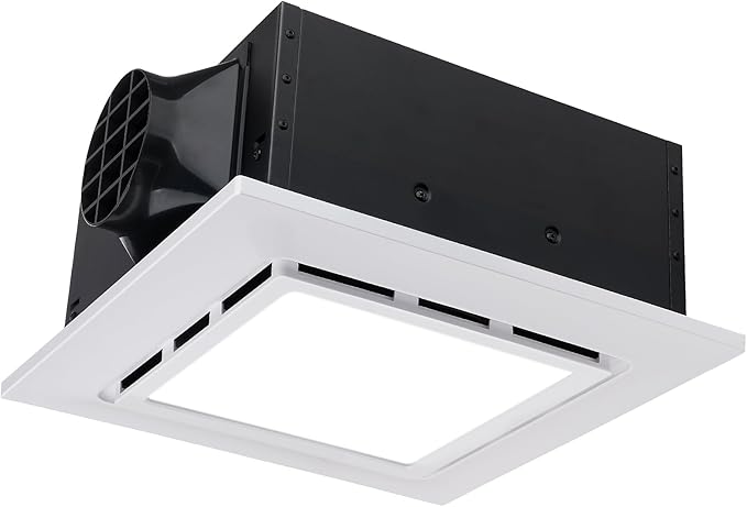 Bathroom Exhaust Fan with Light Ultra Quiet Ventilation Fan Combo 1.0 Sone 145CFM (Metal 13.5" Panel 12"x12" Mount) by TOYOUSEA