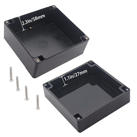 Watertight Junction Box, IP67 Waterproof Project Box Durable ABS Plastic Electronic Enclosure Case for DIY Electrical Project Black 6.30" x 6.30" x 3.54"(160 x 160 x 90 mm) - Image 4
