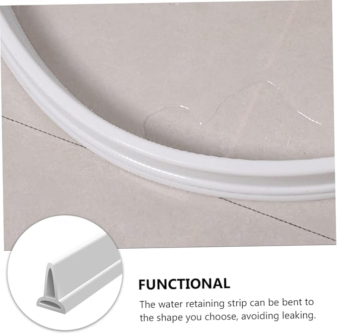 1m Bendable Water Retaining Strip for Shower and Bathroom Self-Adhesive Baffle Flexible Silicone Water Barrier for Dry and Wet Separation Easy to Clean - Image 4