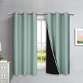 NICETOWN 100% Blackout Lined Curtains, Seafoam Green, 1 Pair, 42" Width x 63" Length Each Panel, 2 Thick Layers Completely Blackout Window Treatment Panels Thermal Insulated Drapes for Kitchen by NICETOWN