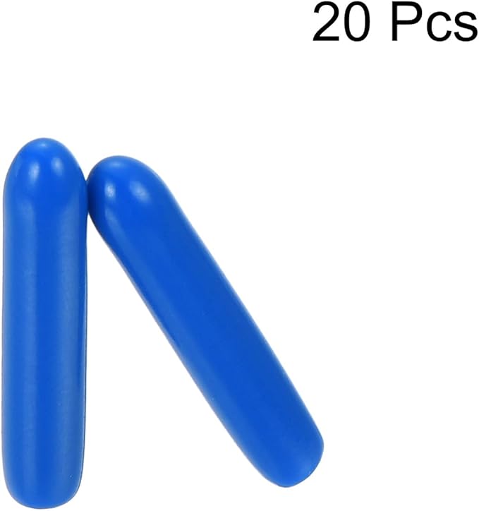 uxcell 20pcs Rubber End Caps 2.5mm ID Vinyl PVC Round Tube Bolt Cap Cover Screw Thread Protectors Blue - Image 2