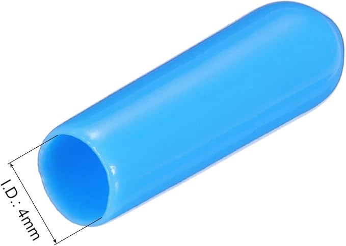 uxcell 20pcs Rubber End Caps 4mm(0.2") ID Vinyl PVC Round Tube Bolt Cap Cover Screw Thread Protectors,Light Blue - Image 3