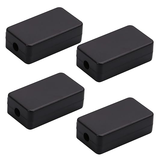 Fielect 1.89 x 1.02 x 0.61 inch Junction Box ABS Plastic Dustproof Universal Electrical Project Enclosure Black 4Pcs by Fielect