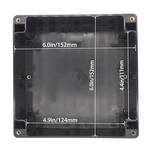 Watertight Junction Box, IP67 Waterproof Project Box Durable ABS Plastic Electronic Enclosure Case for DIY Electrical Project Black 6.30" x 6.30" x 3.54"(160 x 160 x 90 mm) - Image 5