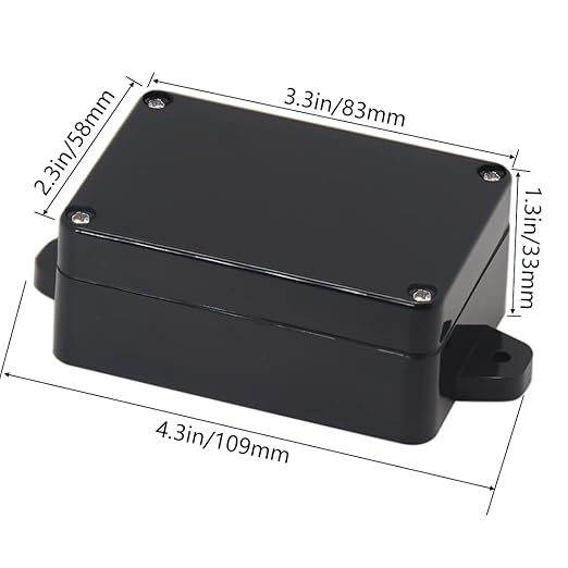 Zulkit Junction Box ABS Plastic Dustproof Waterproof IP65 Universal Electrical Boxes Project Enclosure with Fixed Ear Black 3.27 x 2.28 x 1.30 Inch (83 x 58 x 33 mm)(Pack of 2) - Image 2