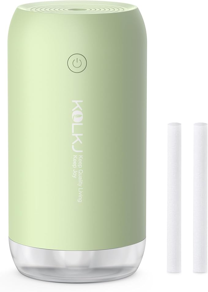 Portable Mini Humidifier, KQLKJ 350ml Small Cool Mist Humidifier, USB Personal Desktop Humidifiers for Bedroom Car Office Travel with Auto Shut-Off & 2 Mist Modes (Green) by KQLKJ