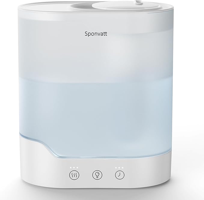 Sponvatt Humidifiers for Bedroom Home,2.5L Top Fill Cool Mist Air Humidifier for Large Room Baby Nursery,Quiet Ultrasonic,With Oil Diffuser and Nightlight,for Plants,Office,Easy to Clean,Auto Shut-Off by Sponvatt