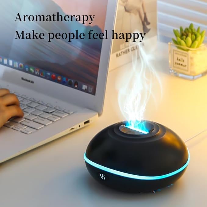 Essential Oil Diffusers Ultrasonic UFO Aromatherapy Diffuser, Ultrasonic Diffuser, Cool Mist Humidifier, 7 Colors LED Lights Changing for Home, Office, Spa 200ml (Black) - Image 3