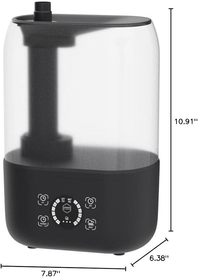 Evergreen Pet Supplies Ultrasonic Reptile Fogger Humidifier - Digital Timer Terrarium Fogger - Dry-Run Protection Automatic Misting System - Tabletop Humidifier for Reptiles - 4L, Black - Image 10