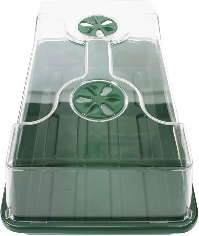 EarlyGrow 70738 Medium Domed Propagator, 15" x 9" x 7", Black/Dark Green - Image 2