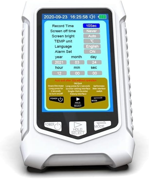 Portable O3 Meter Ozone Detector 3.5 Inch TFT Multifunction Air Quality Monitor for Air Quality Temperature Humidity Detection, Handheld Ozone Meter Tester for Home Office Use - Image 6