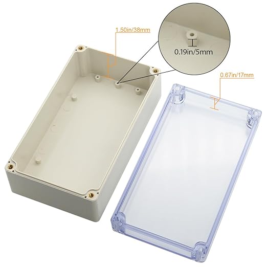 LeMotech ABS Plastic Junction Box Dustproof Waterproof IP65 Electrical Enclosure Box Universal Project Enclosure Grey with PC Transparent Clear Cover6.2 x 3.5 x 2.3 inch(158 x90 x60 mm) - Image 4