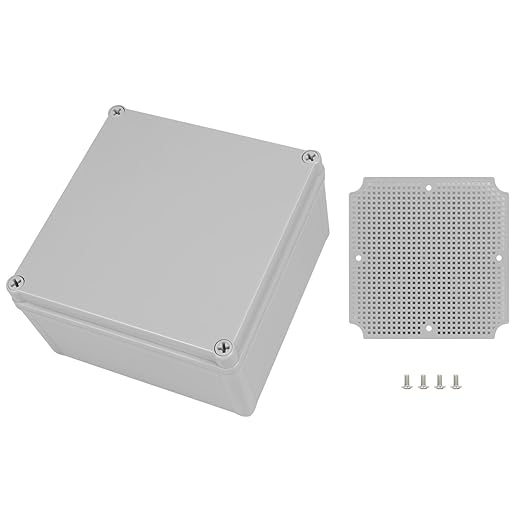 Junction Box，6.9"x 6.9"x 3.9" Outdoor Electrical Box with Mounting Plate, IP67 Dustproof Waterproof ABS Plastic Project Box, DIY Electrical Enclosure Gray (175x 175x 100 mm) - Image 9