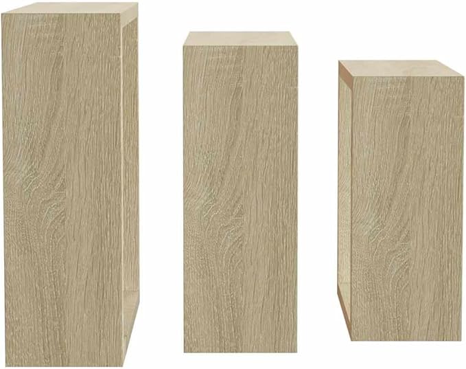 vidaXL Set of 3 Sonoma Oak Wall Cube Shelves - Modern, Durable MDF Floating Shelves for Display and Storage, Easy Installation - Image 8