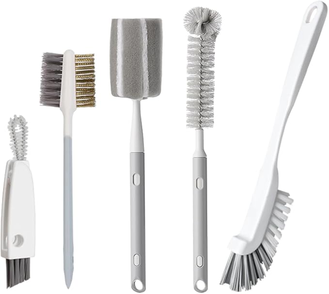 WAYUTO Portable Bottle Brush Set with Hanging Hole Blender Cleaning Brush Set Kitchen Cleaning Brush Set Travel Cleaning Brush Set for Mixers Bottles Containers Glasses Jars by WAYUTO