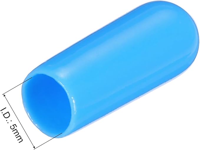 uxcell 20pcs Rubber End Caps 5mm(3/16") ID Vinyl PVC Round Tube Bolt Cap Cover Screw Thread Protectors,Light Blue - Image 3