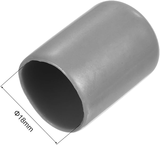 uxcell 20pcs Rubber End Caps Protective Caps 18mm ID Vinyl PVC Round Tube Bolt Cap Cover Screw Thread Protectors, Light Grey - Image 3