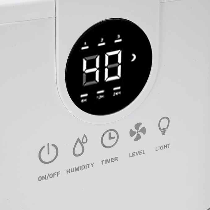 Small Dehumidifier, 1L Water Tank Portable Dehumidifier with Smart Humidity Control, Auto Shut Off, Colorful Night Light, for Bathroom, Bedroom, RV, Closet (US Plug 500W) - Image 9