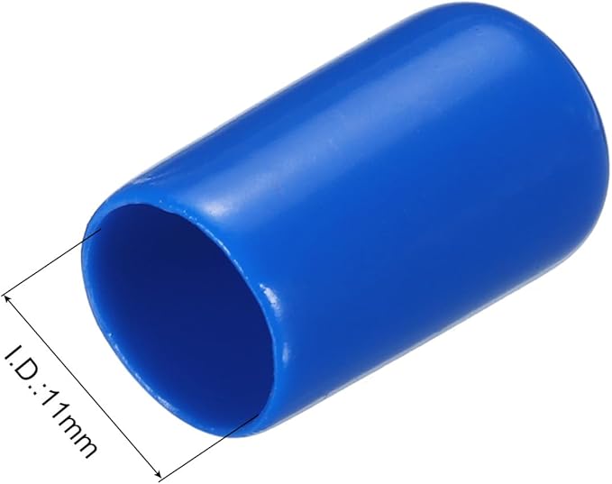 uxcell 20pcs Rubber End Caps 11mm ID Vinyl PVC Round Tube Bolt Cap Cover Screw Thread Protectors Blue - Image 3
