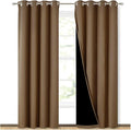 NICETOWN 100% Blackout Window Curtain Panels, Heat and Cold Blocking Drapes with Black Liner for Nursery, 84 inches Drop Thermal Insulated Draperies (Gold Brown, 2 Pieces, 52 inches Wide Each Panel) by NICETOWN