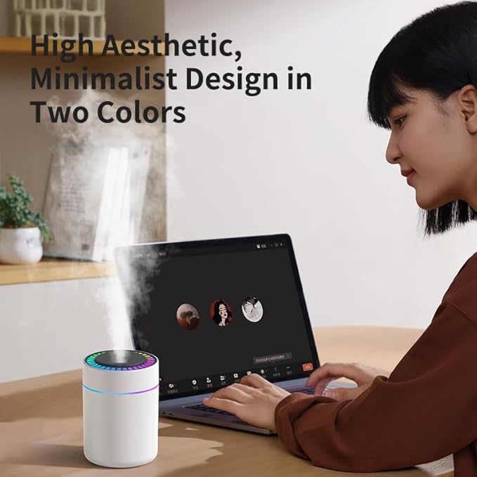 180ml Portable Small Humidifier with Colorful LED Night Light, USB Personal Desktop Humidifier for Car Home Office Travel, Auto Shut-Off, 2 Mist Modes, Super Quiet - Image 5
