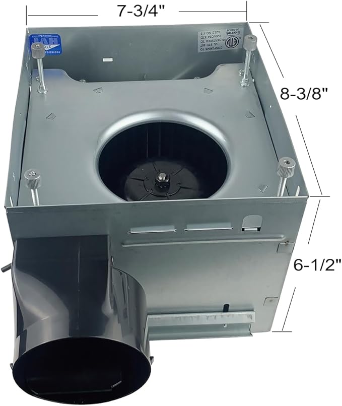 Good Housekeeping 90054z Yorkshire Decorative Bathroom Ventilation Exhaust Fan and Light, Medium, Matte Black - Image 9