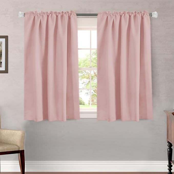 H.VERSAILTEX Blackout Curtains Thermal Insulated Window Treatment Panels Room Darkening Blackout Drapes for Living Room Back Tab/Rod Pocket Bedroom Draperies (2 Panels, Baby Pink, 52 x 45 Inch) - Image 3