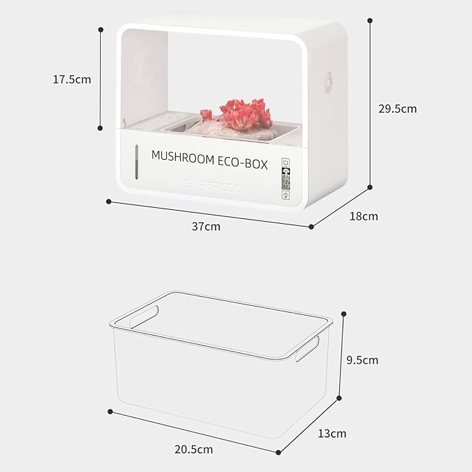 Mushroom Grow Box with LCD Display and LED Grow Light, Smart Mushroom Growing Tent with Auto-Adjusts Temperature and Humidity, 3-5 Days Picking, Soilless Visual Still Air Mushroom Box for Spores - Image 7