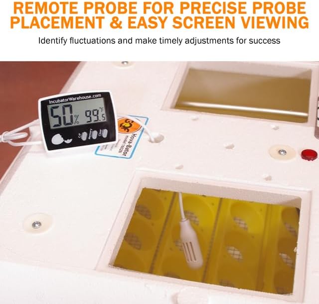 Incubator Warehouse IncuTherm™ Plus Digital Thermometer and Hygrometer for Egg Incubator - Large Digital Display with Min/Max Memory - Remote Probe - Reads Celsius and Fahrenheit +/-1° 1109 IWTH01 - Image 7