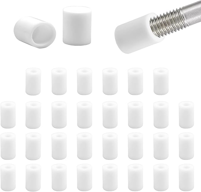 5/32" (3.7mm) Silicone Chair Leg Floor Protectors, Rubber Chair Leg Caps, Non-Slip Furniture Pads Round Chair Feet Covers End Caps for Hardwood Floors, Patio & Table Foots, White (30PCS) by EASYEAH