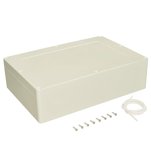 LeMotech Waterproof Dustproof IP65 ABS Plastic Junction Box Universal Electric Project Enclosure Pale Gray 15 x 10.2 x 4.13 inch (380 x 260 x 105 mm) by LeMotech