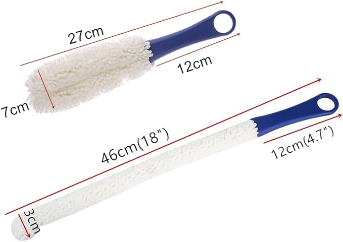 Bottle Cleaning Brush - Set of 2 Different Sizes Flexible Bottle Scourer - Multi-Function Household Cleaning Tools for Cleaning of Wine Decanters, Goblets, Glasses, Cups - Image 3
