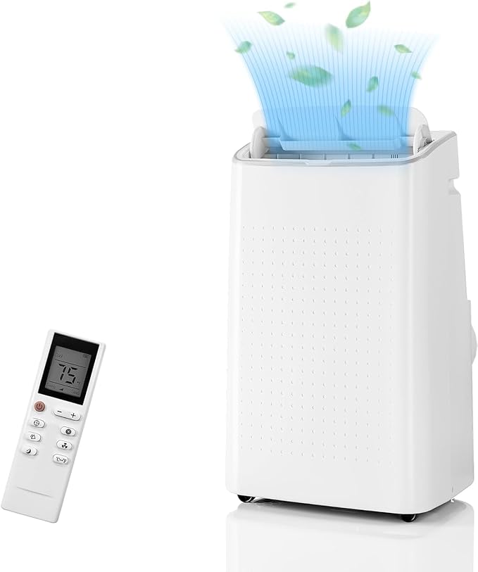 8000 BTU Portable Air Conditioner for Room, Portable AC Air Conditioner with Remote Control & Window Kit, 4-in-1 Air Conditioner Cools Up To 350 sq. ft, 1-24H Timers by GAOMON