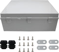MAKERELE Large Junction Box Waterproof Plastic IP67 Vented Outdoor Enclosure Box 2 NPT 1”Glands and Adjustable Clamp*2 Hinged Cover Junction Box Plastic (23.6"*19.7"*8.7") by MAKERELE