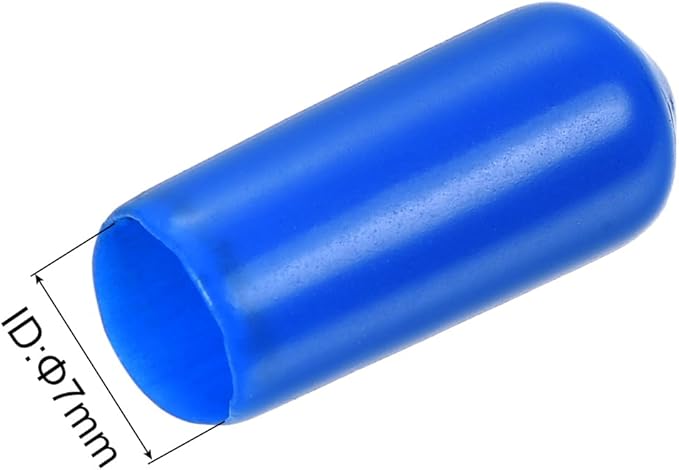 uxcell 20pcs Rubber End Caps 7mm ID Vinyl PVC Round Tube Bolt Cap Cover Screw Thread Protectors Blue - Image 3