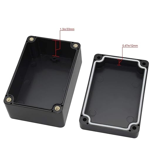 LeMotech Junction Box IP65 Waterproof Project Box Dustproof ABS Plastic Electrical Boxes Universal Enclosure for Electronic Black 3.93x 2.68x 1.97 inch (100 x 68 x 50 mm)(Pack of 1) - Image 3