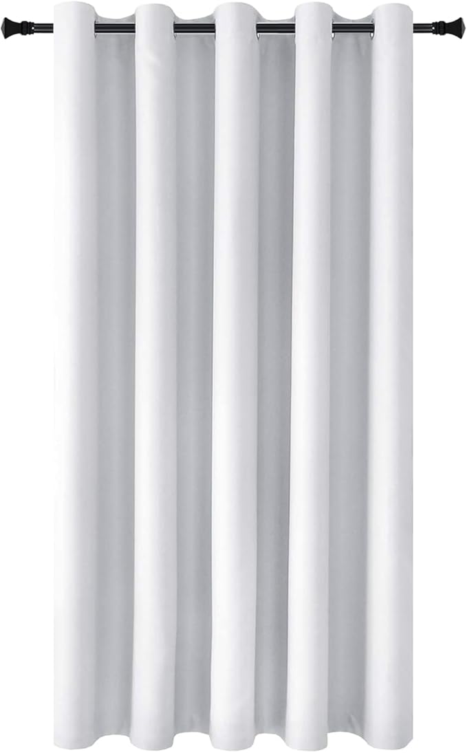 DWCN Room Divider Curtain - Extra Wide Blackout Curtain for Sliding Glass Door, Living Room, Bedroom Partition and Shared Office Space, 1 Grommet Curtain Panel, 5ft Wide x 7ft Tall, Greyish White - Image 6