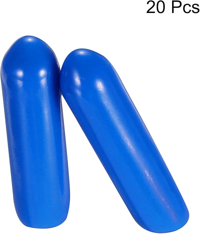 uxcell 20pcs Rubber End Caps 3mm(1/8") ID Vinyl PVC Round Tube Bolt Cap Cover Screw Thread Protectors Blue - Image 2