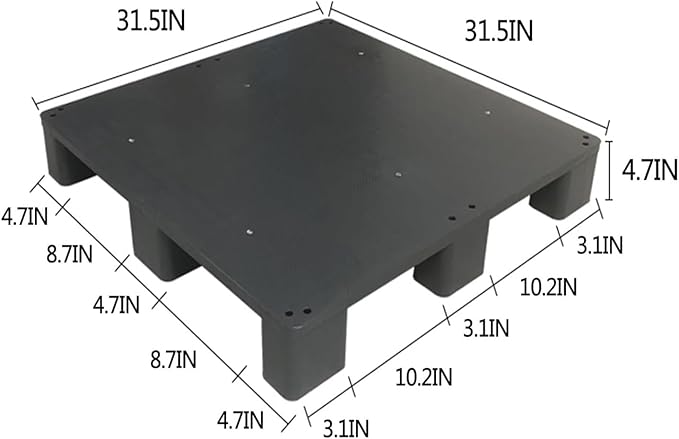 Waterproof Grid Ventilation Floor Pallet Small Warehouse Moisture Barrier Plastic Pallets Moisture Resistant for Logistics and Warehousing, Transportation Facilities(Gray-5 Set,31.5x31.5x4.7in) - Image 2