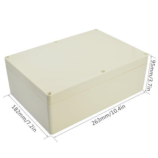 LeMotech Waterproof Dustproof IP65 ABS Plastic Junction Box Universal Electric Project Enclosure Pale Gray 10.4 x 7.2 x 3.7 inch (263 x 182 x 95 mm) - Image 2