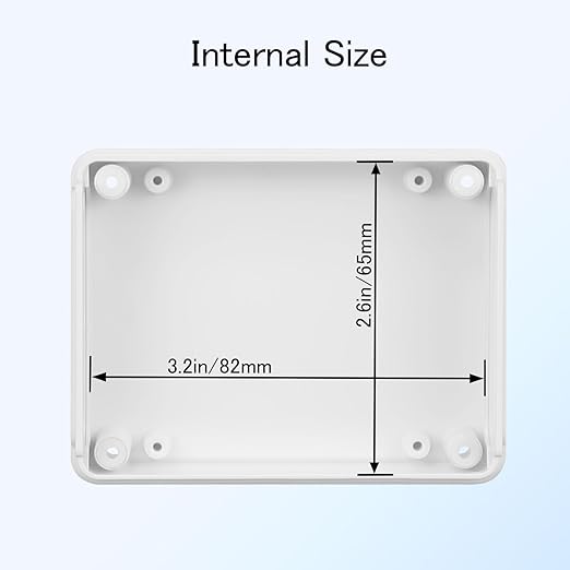 Project Box 8 Pieces Electrical Box Small Junction Box ABS Plastic Enclosure Power Electronic Case White 3.5" x 2.8" x 1.1"(90 x 70 x 28mm) - Image 4