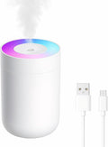 230ML Humidifier for Bedroom, Air Humidifier for Home, Plant Humidifiers Indoor Small with LED Colorful Gradient Light, USB Powered for Desk, Car, Travel, Hotel Room (White) by Unknown