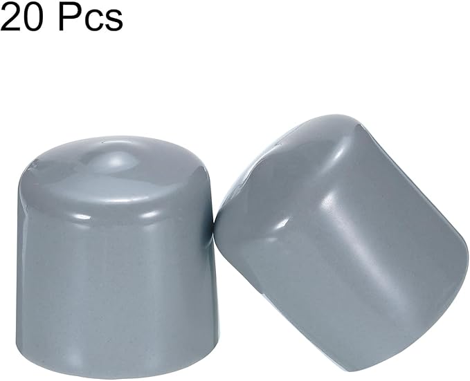 uxcell 20pcs Rubber End Caps 29mm ID Vinyl PVC Round Tube Bolt Cap Cover Screw Thread Protectors Grey - Image 2