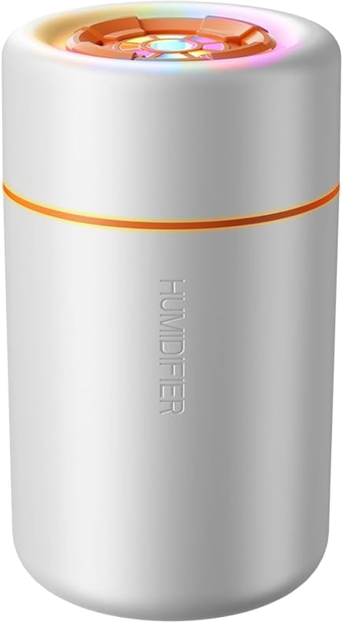 Mini Humidifier, USB Personal Desktop Humidifier for RV, Office, Bedroom etc. Auto Shut-Off, 2 Mist Modes, Super Quiet (White) by KISSWILL