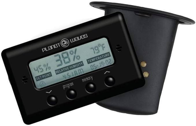 D'Addario Accessories Acoustic Guitar Humidifier with Digital Humidity & Temperature sensor, Black by DAddarioAccessories