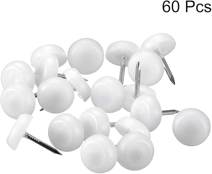 uxcell Furniture Feet Nail Plastic Glide Nails Chair Table Leg Protector Pads 12mm Dia White 60pcs - Image 3
