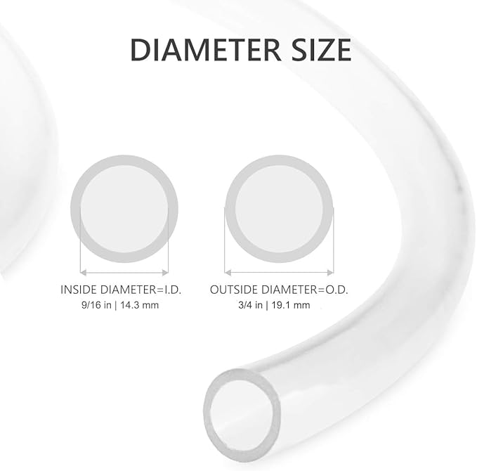Eastrans Clear Vinyl Tubing 9/16 Inch ID, 10-Feet, Flexible PVC Tubing, Hybrid PVC Hose, Lightweight Plastic Tube - Image 4